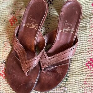 Christian Louboutin Tan Leather Sandals